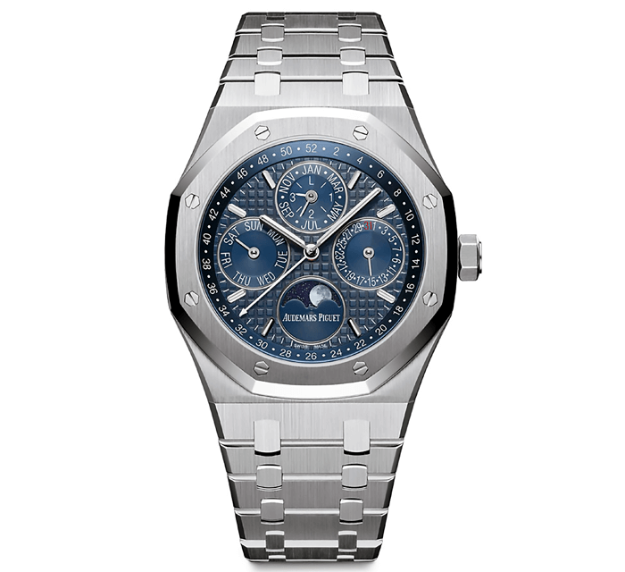 Royal Oak en acero con esfera azul