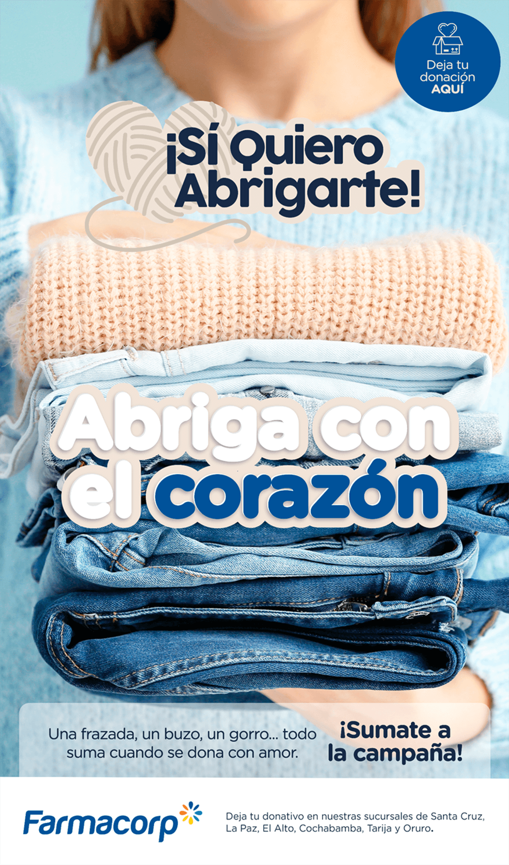 Farmacorp activa más de 100 puntos de donación para abrigar a quienes más lo necesitan