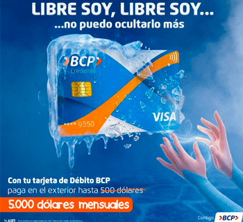 BCP amplía a us$ 5.000 el límite de compras en el exterior con tarjetas de débito